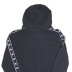 CHAMPION Womens Black Hoodie M Logo Tape Detail Cotton Blend Pullover