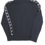 CHAMPION Womens Black Hoodie M Logo Tape Detail Cotton Blend Pullover