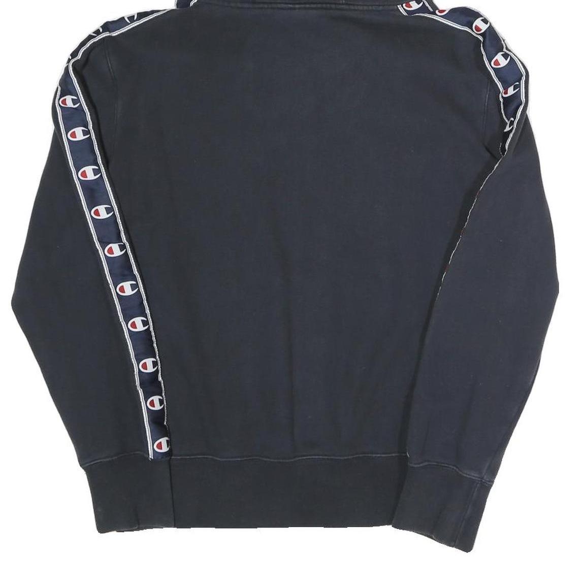 CHAMPION Womens Black Hoodie M Logo Tape Detail Cotton Blend Pullover