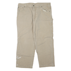 CARHARTT Mens Jeans Beige Regular Straight Denim W42 L30 Workwear Zip Pocket