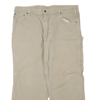 CARHARTT Mens Jeans Beige Regular Straight Denim W42 L30 Workwear Zip Pocket