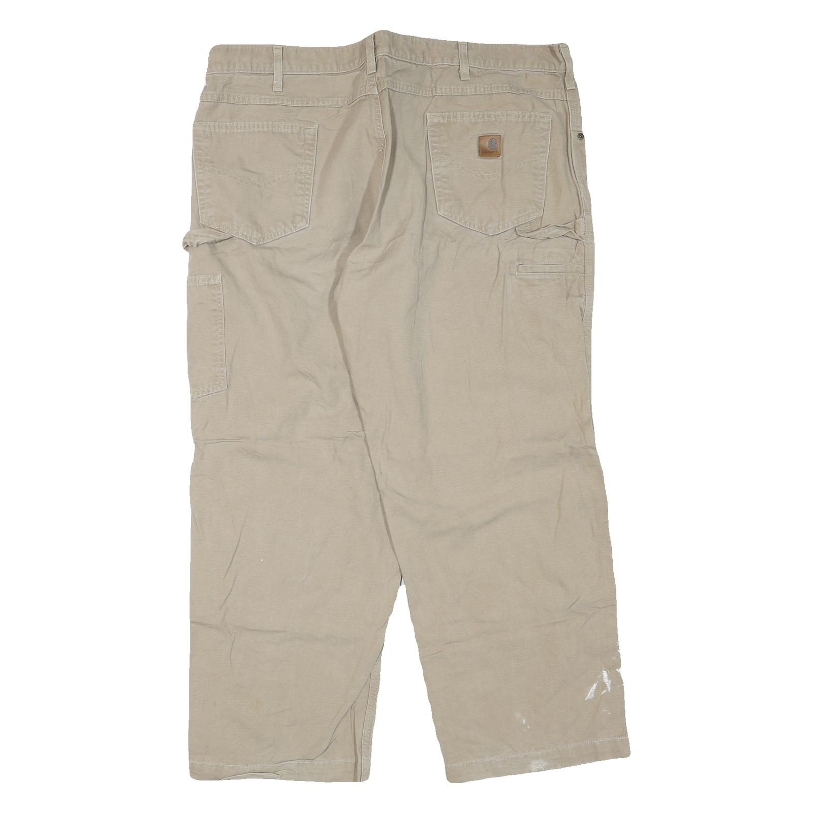 CARHARTT Mens Jeans Beige Regular Straight Denim W42 L30 Workwear Zip Pocket