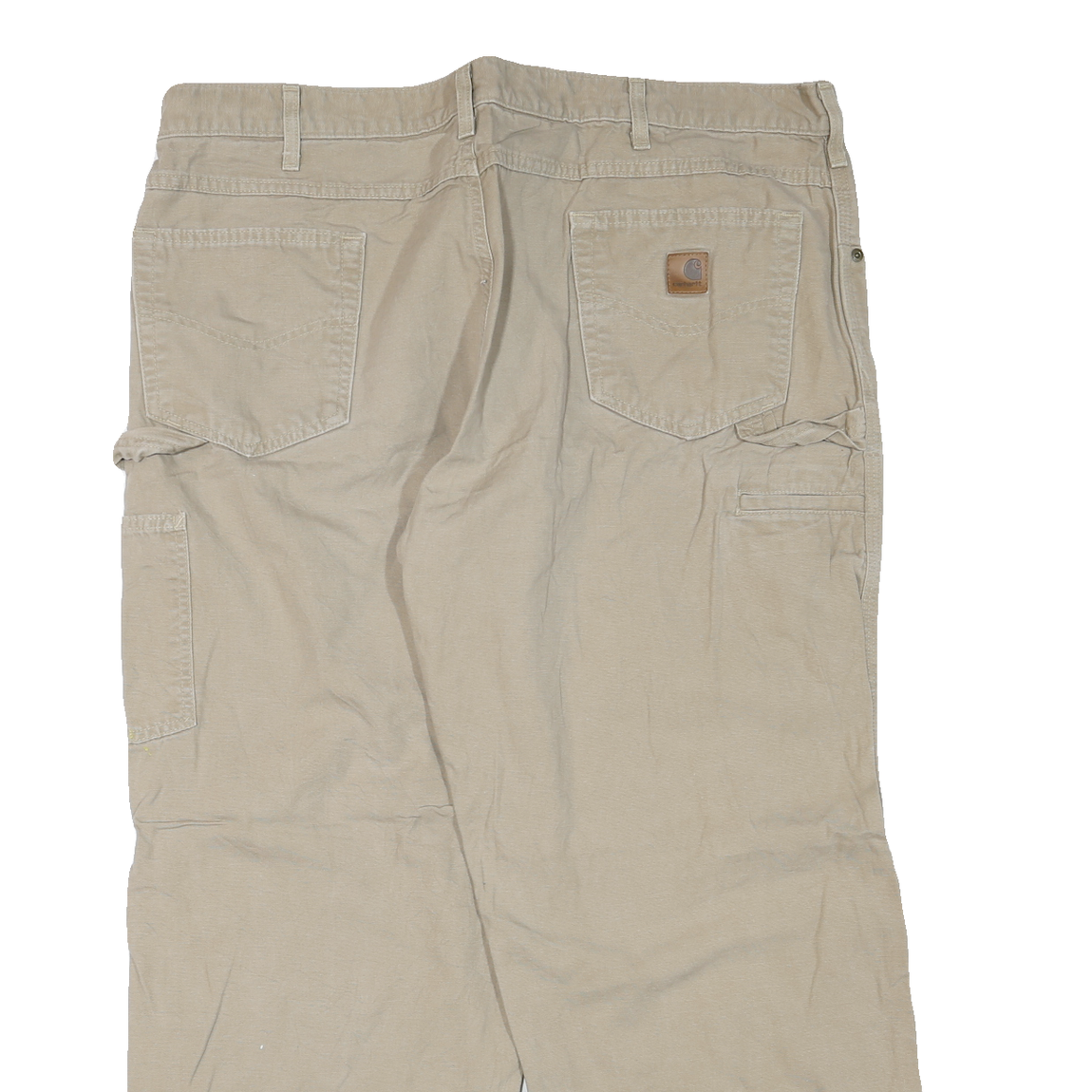 CARHARTT Mens Jeans Beige Regular Straight Denim W42 L30 Workwear Zip Pocket