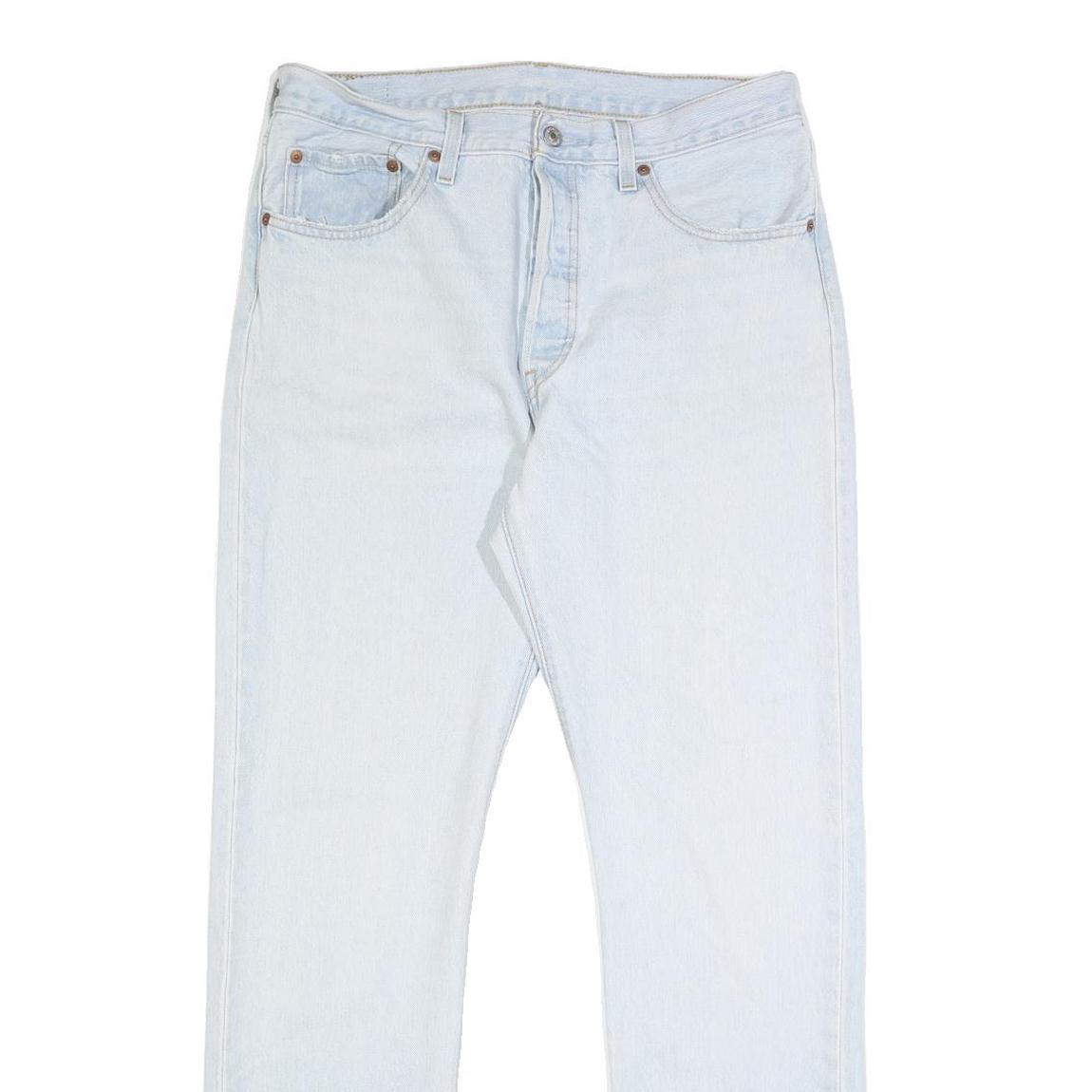 LEVI'S 501 Womens Jeans White Regular Straight Denim Light W31 L32 Classic Fit