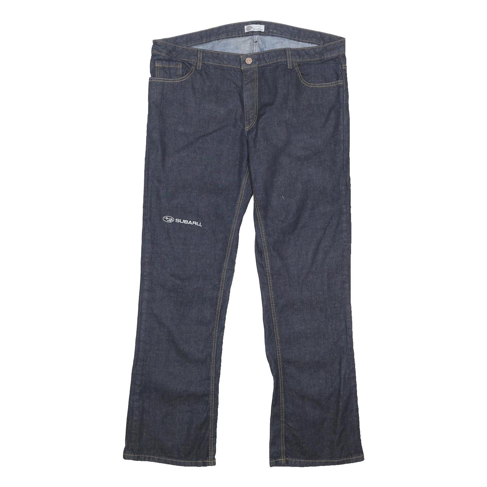 DICKIES Womens Jeans Blue Relaxed Straight Denim Medium W38 L32 Button Closure