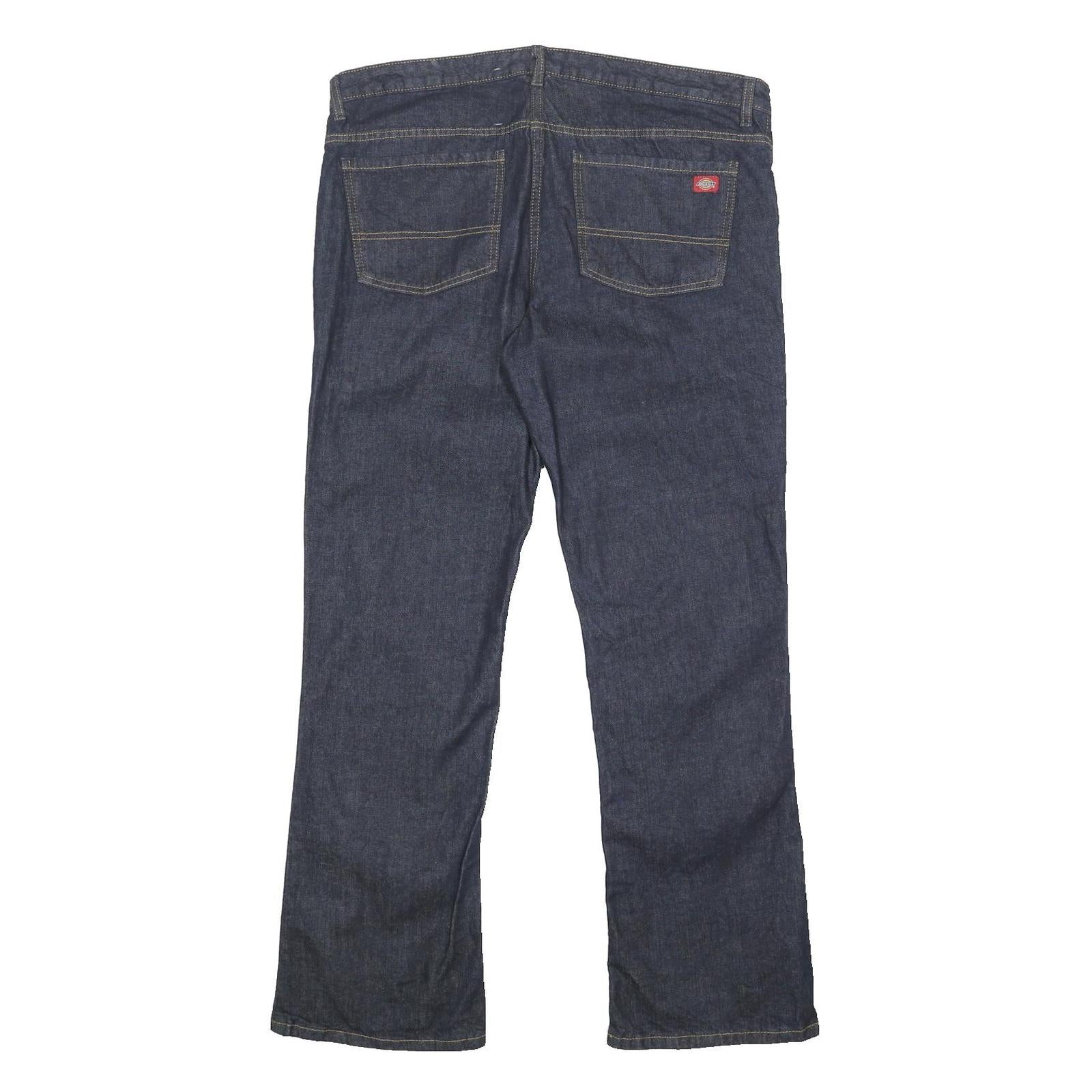 DICKIES Womens Jeans Blue Relaxed Straight Denim Medium W38 L32 Button Closure