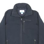 COLUMBIA Mens Black Polyester Blend Jacket M Zip Plain Outdoor Casual