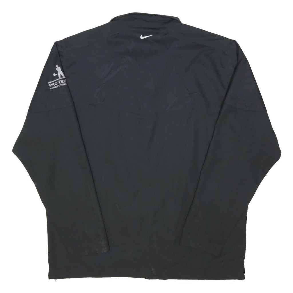 NIKE Mens Black Golf Jacket L Polyester Blend Plain Zip Lightweight Sportswear