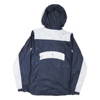 CHAMPION Womens Navy & White Thunderbird Nylon Zip Jacket S Windbreaker Hooded