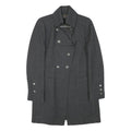 ZARA Womens Grey Wool Blend Jacket L Button Plain Classic Stylish Urban