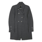 ZARA Womens Grey Wool Blend Jacket L Button Plain Classic Stylish Urban