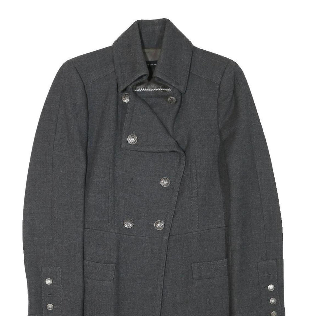 ZARA Womens Grey Wool Blend Jacket L Button Plain Classic Stylish Urban