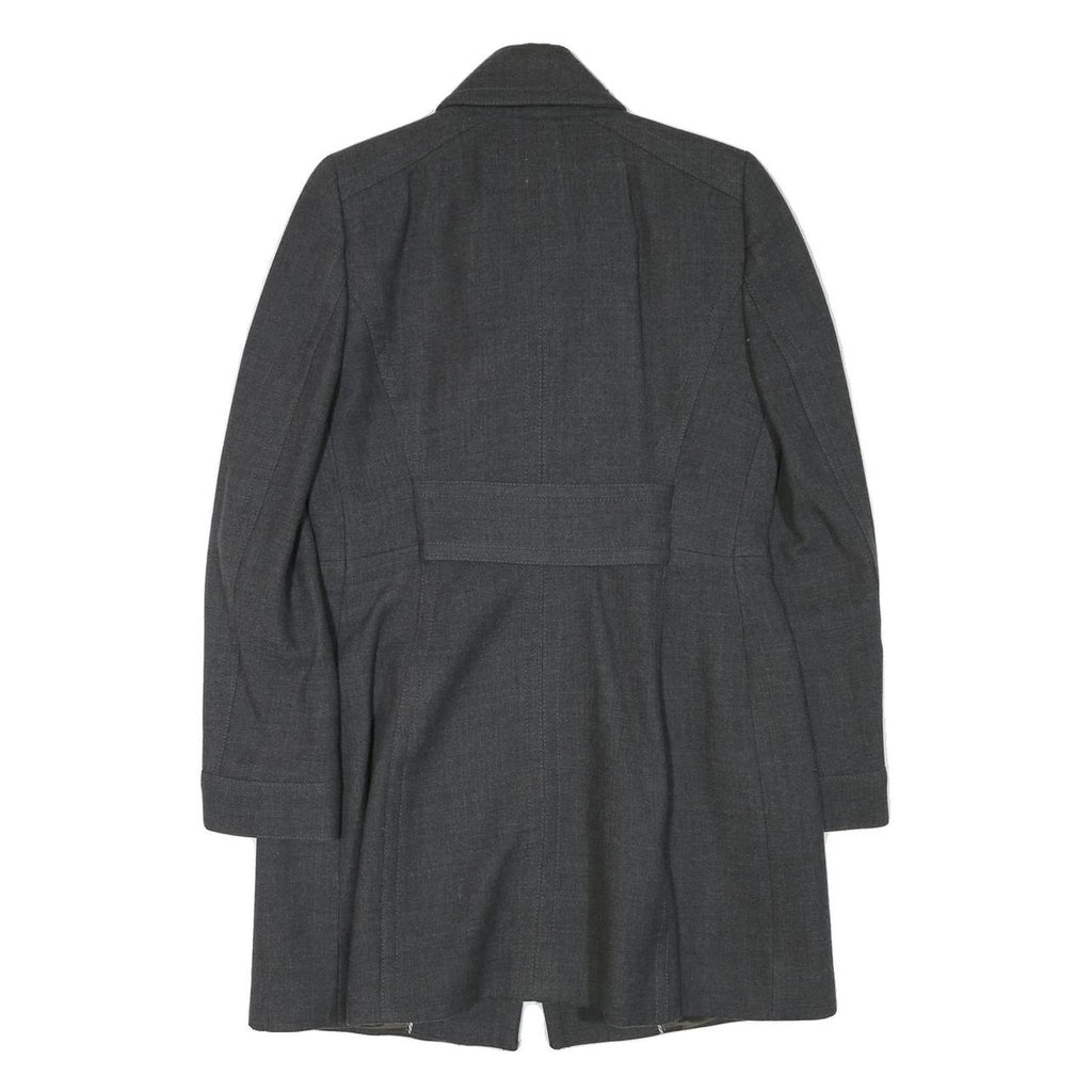 ZARA Womens Grey Wool Blend Jacket L Button Plain Classic Stylish Urban
