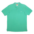 NIKE Mens Green Short Sleeve Plain L Cotton Polo Shirt Casual Sportswear