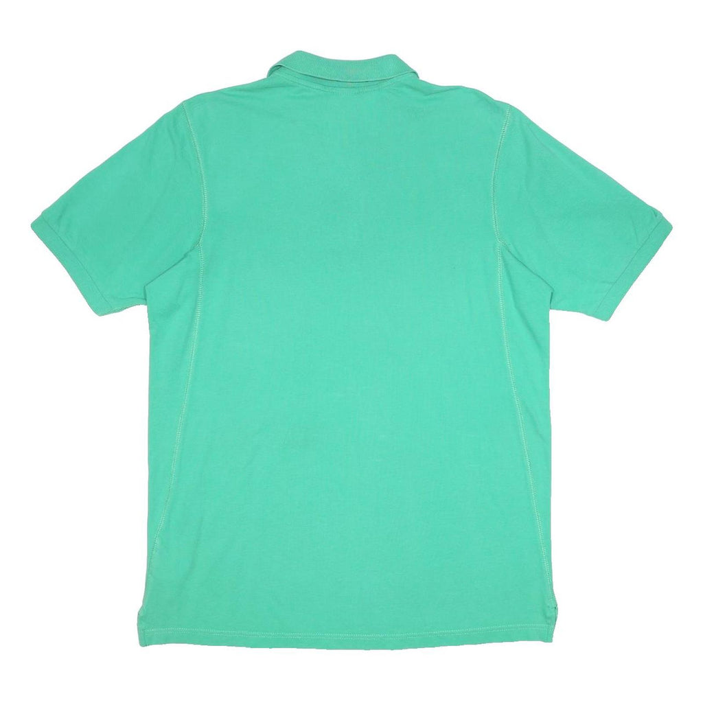 NIKE Mens Green Short Sleeve Plain L Cotton Polo Shirt Casual Sportswear