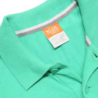 NIKE Mens Green Short Sleeve Plain L Cotton Polo Shirt Casual Sportswear