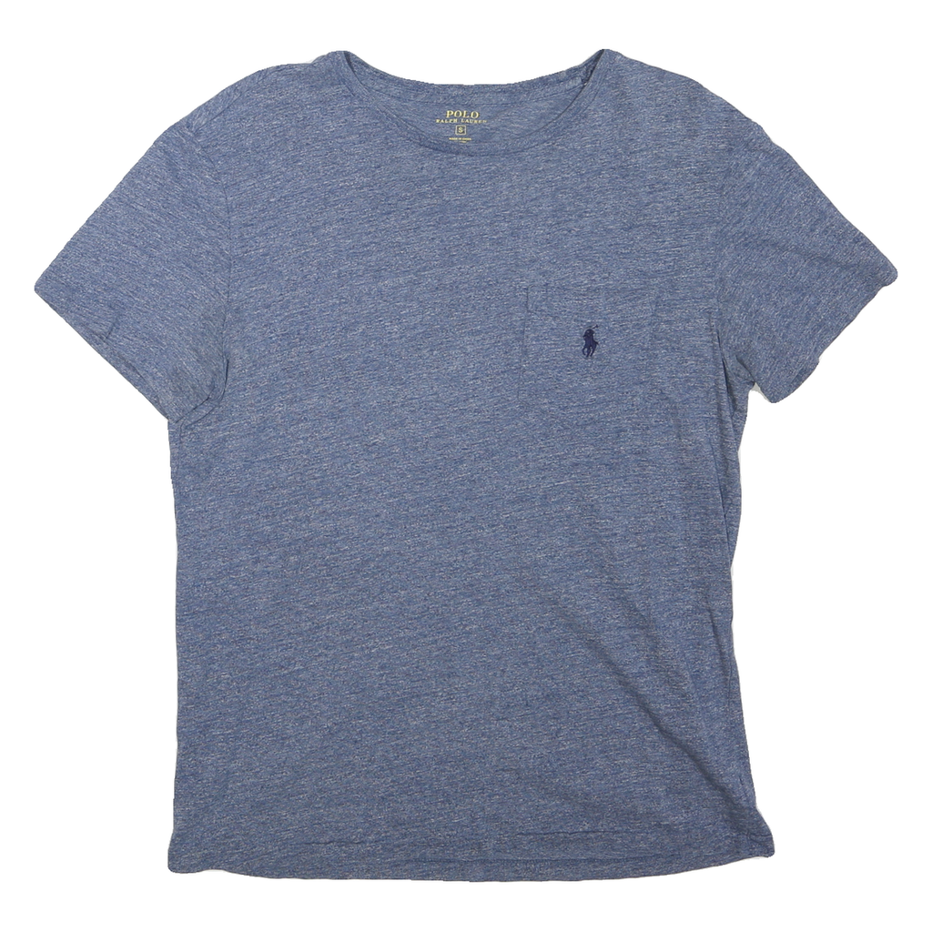 POLO RALPH LAUREN Mens Blue Graphic T-Shirt S Short Sleeve Crew Neck Cotton