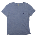 POLO RALPH LAUREN Mens Blue Graphic T-Shirt S Short Sleeve Crew Neck Cotton