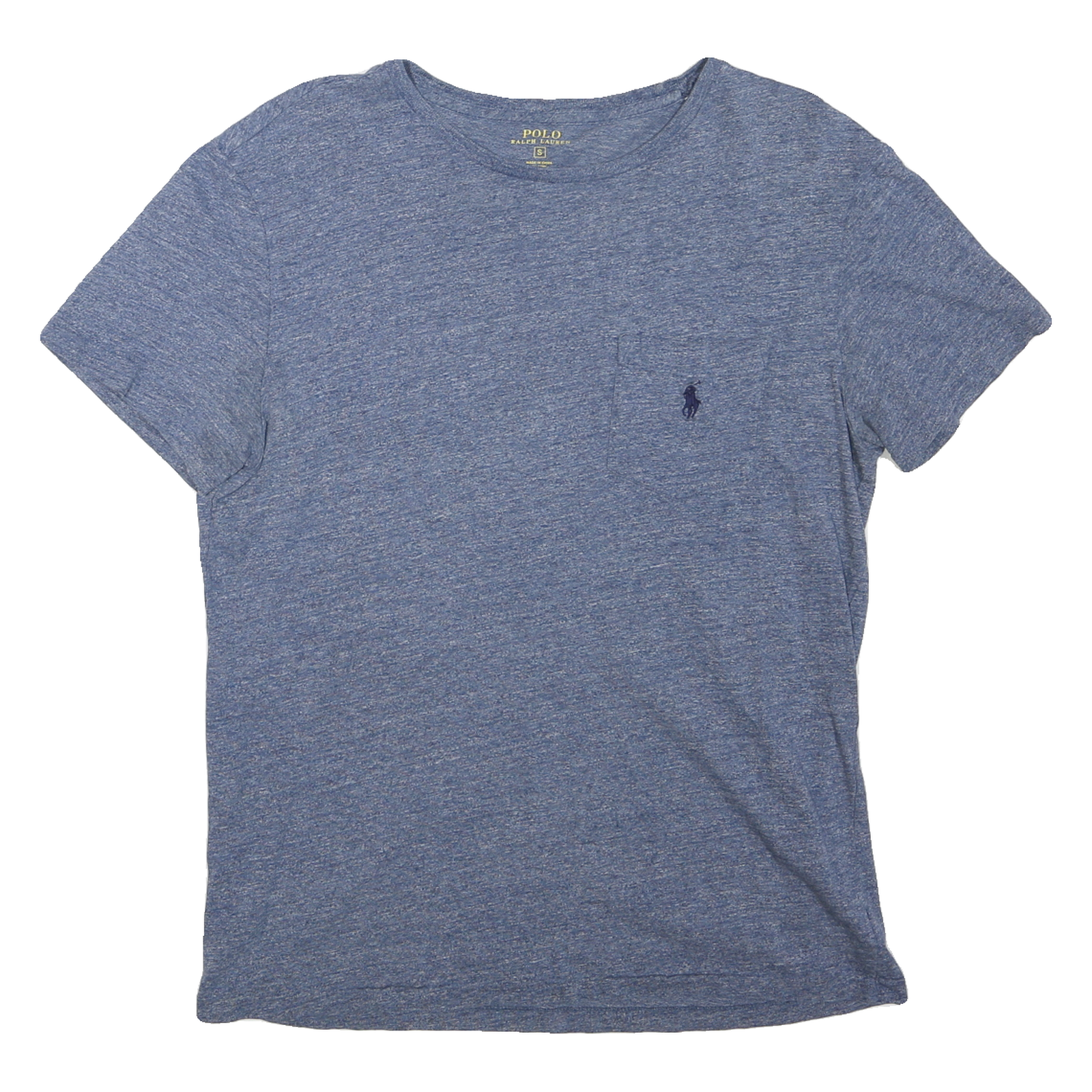 POLO RALPH LAUREN Mens Blue Graphic T-Shirt S Short Sleeve Crew Neck Cotton