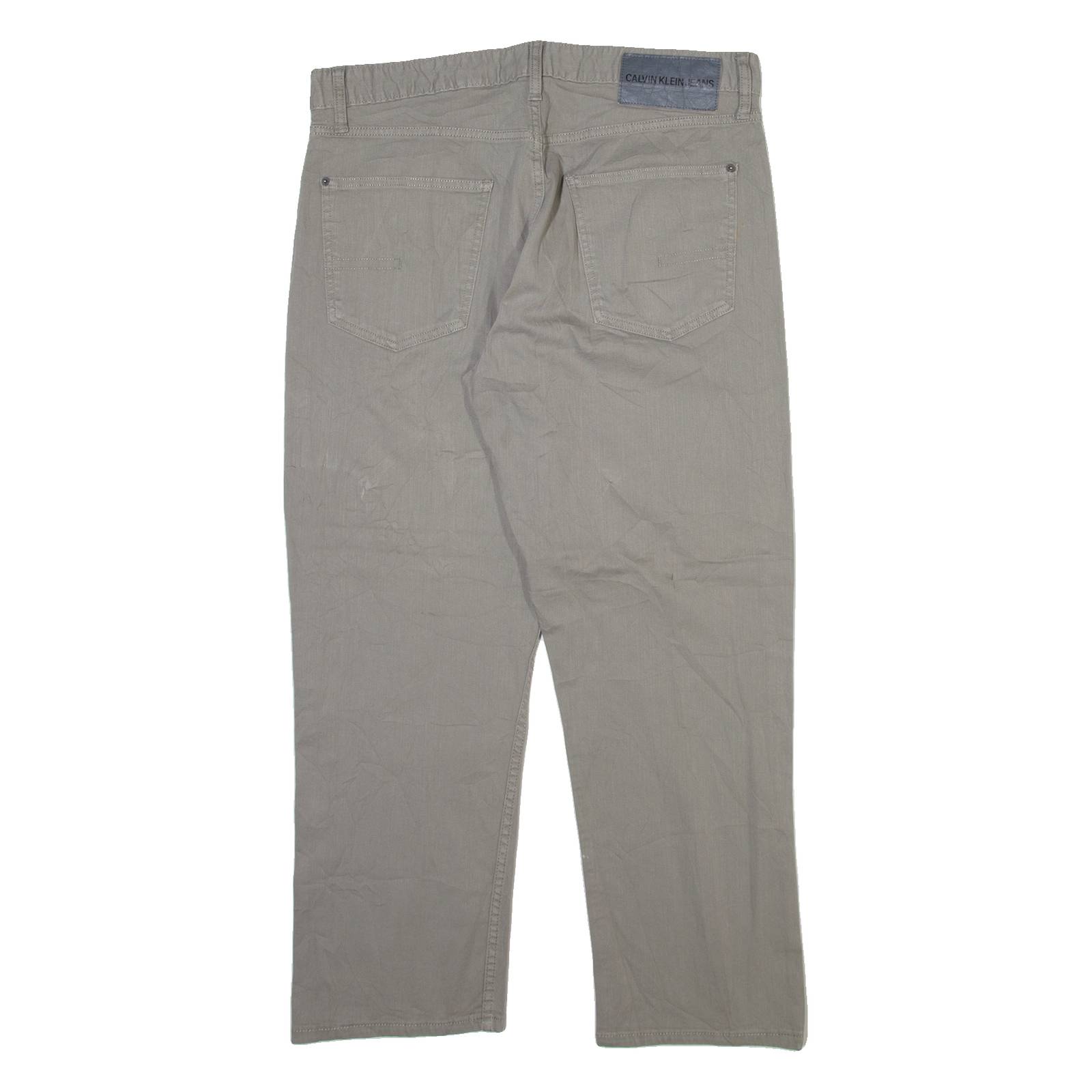 CALVIN KLEIN JEANS Mens Trousers Grey Regular Straight W36 L28