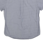 TOMMY HILFIGER Mens Blue Patterned Shirt L Cotton Blend Casual Short Sleeve