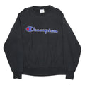 CHAMPION REVERSE WEAVE Mens Black Crew Neck S Vintage Embroidered Logo