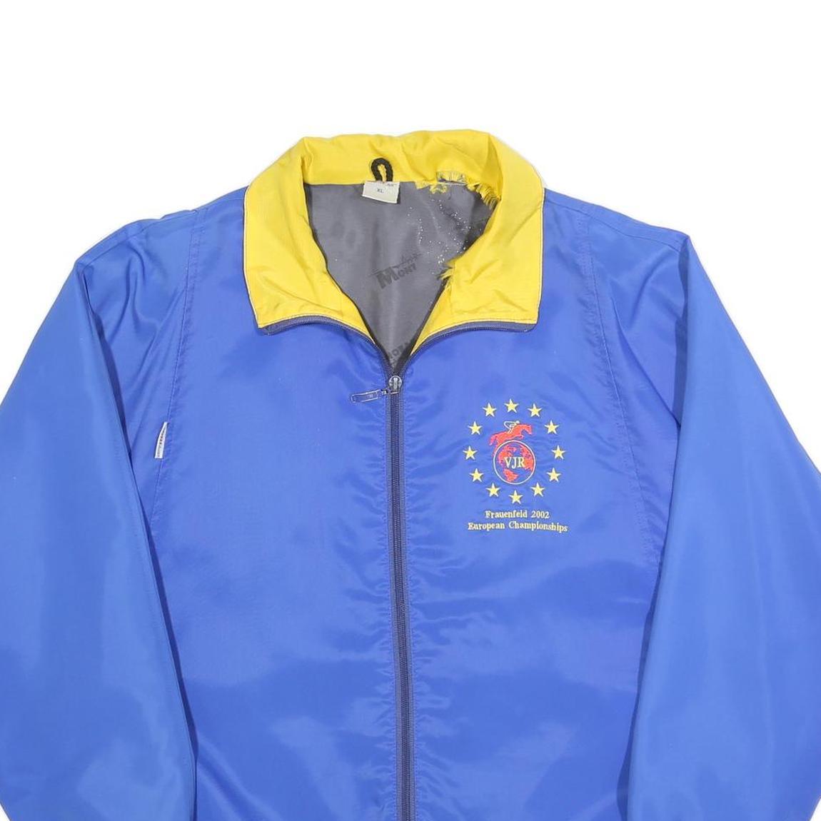 MONT AIR Mens Blue & Yellow Zip Jacket XL Polyester Blend Plain European