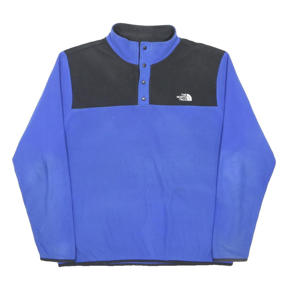 THE NORTH FACE Mens Blue & Black Plain Pullover Polyester XL Outdoor Fleece