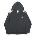 ADIDAS Womens Black 3-Stripes Full Zip Hoodie 2XL Cotton Blend Casual