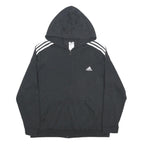 ADIDAS Womens Black 3-Stripes Full Zip Hoodie 2XL Cotton Blend Casual