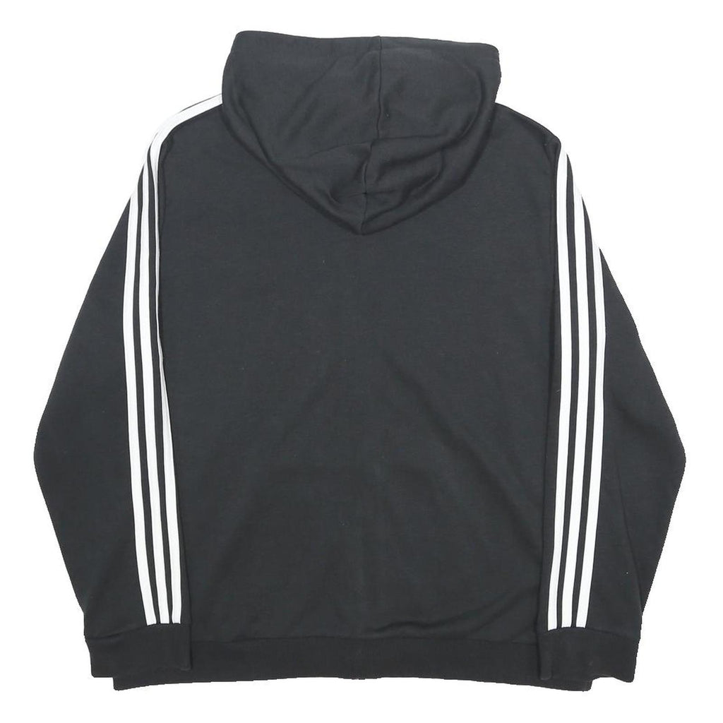 ADIDAS Womens Black 3-Stripes Full Zip Hoodie 2XL Cotton Blend Casual