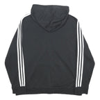 ADIDAS Womens Black 3-Stripes Full Zip Hoodie 2XL Cotton Blend Casual