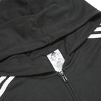 ADIDAS Womens Black 3-Stripes Full Zip Hoodie 2XL Cotton Blend Casual