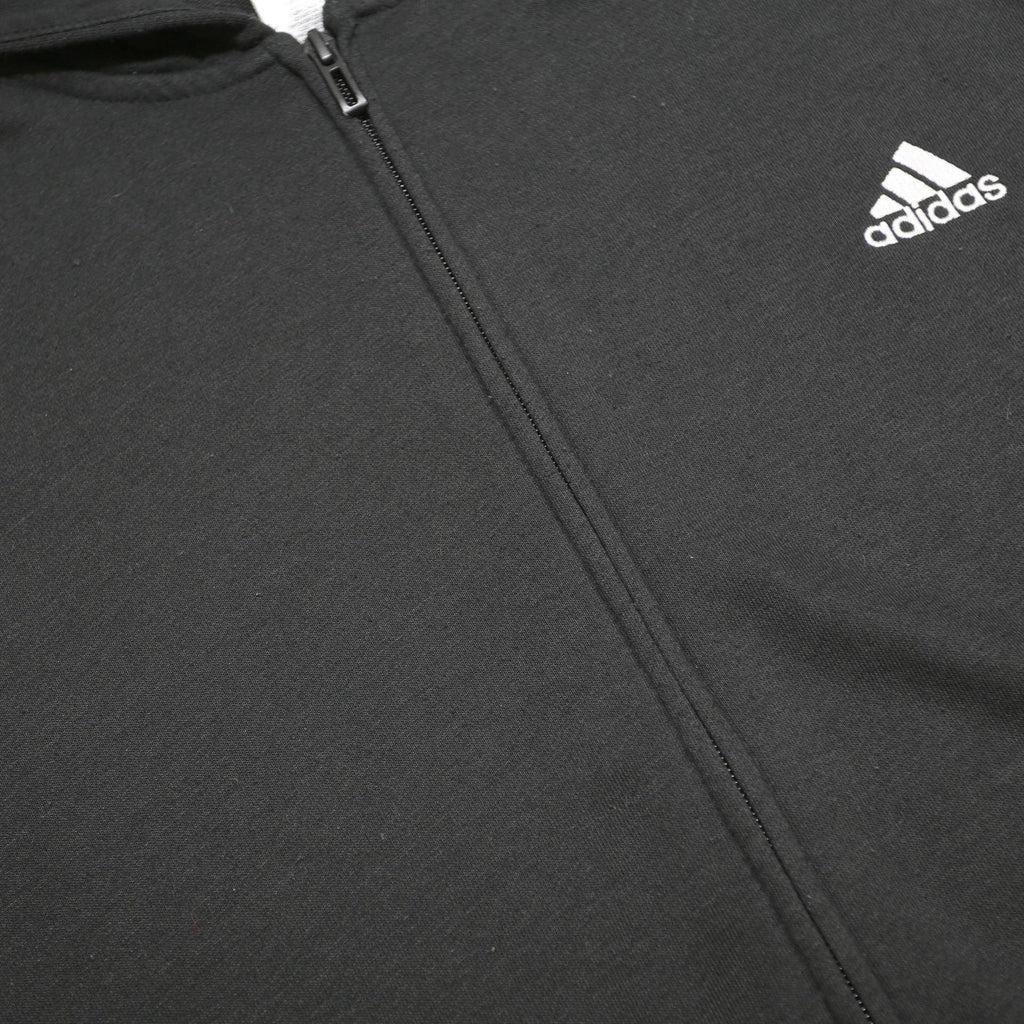 ADIDAS Womens Black 3-Stripes Full Zip Hoodie 2XL Cotton Blend Casual