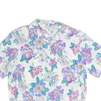 ALFRED DUNNER Womens White Floral Print Short Sleeve Shirt UK 12 Polyester Blend