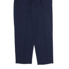 CROFT & BARROW Womens Cotton Blend Navy Regular Fit Straight Trousers W26 L28