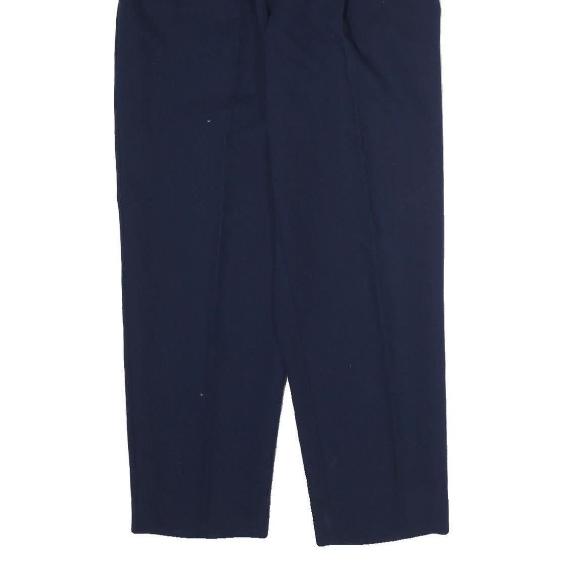 CROFT & BARROW Womens Cotton Blend Navy Regular Fit Straight Trousers W26 L28