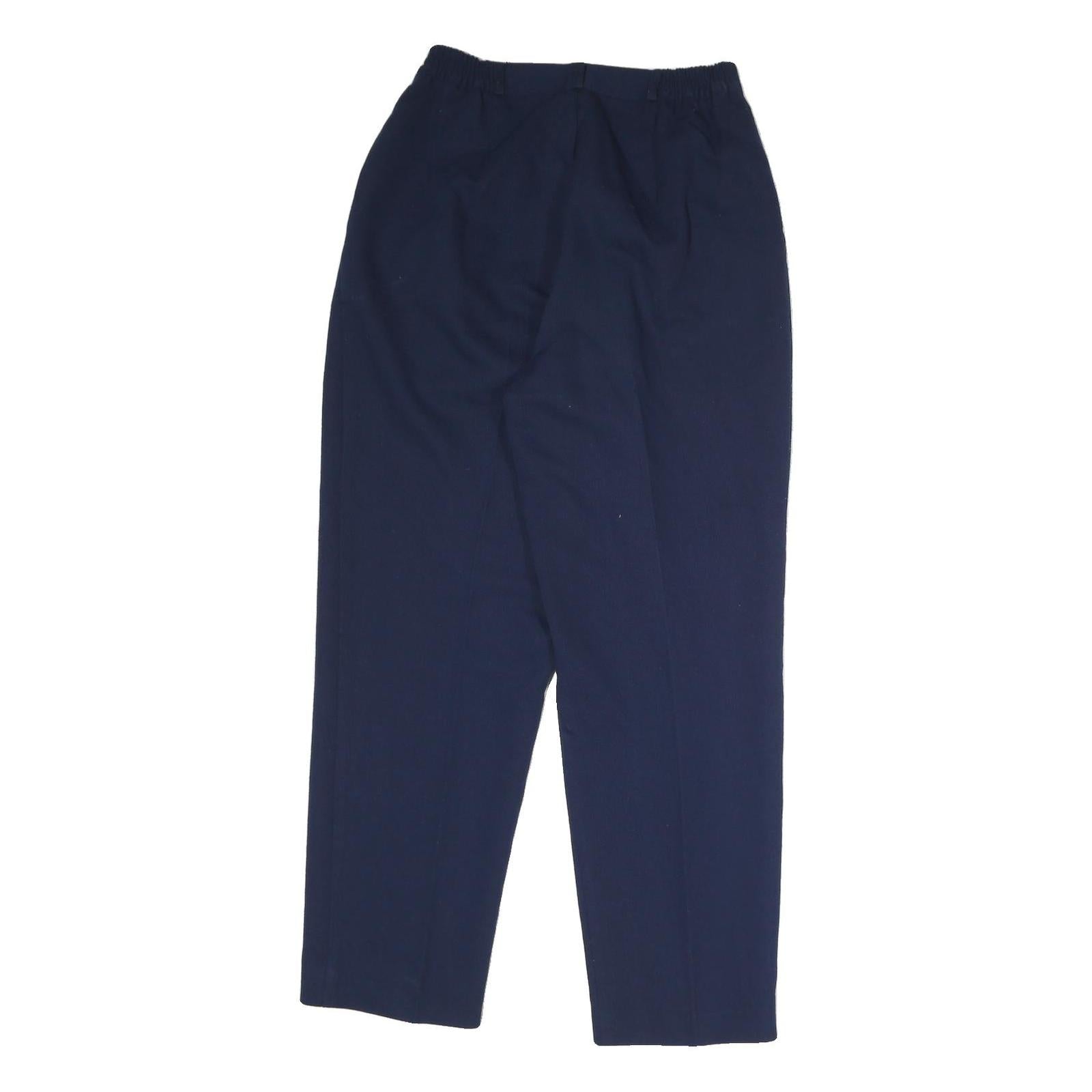 CROFT & BARROW Womens Cotton Blend Navy Regular Fit Straight Trousers W26 L28