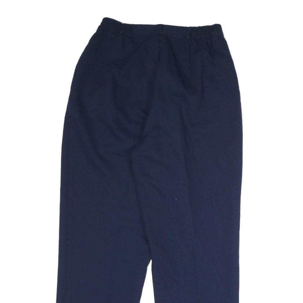 CROFT & BARROW Womens Cotton Blend Navy Regular Fit Straight Trousers W26 L28