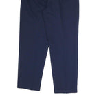 CROFT & BARROW Womens Cotton Blend Navy Regular Fit Straight Trousers W26 L28