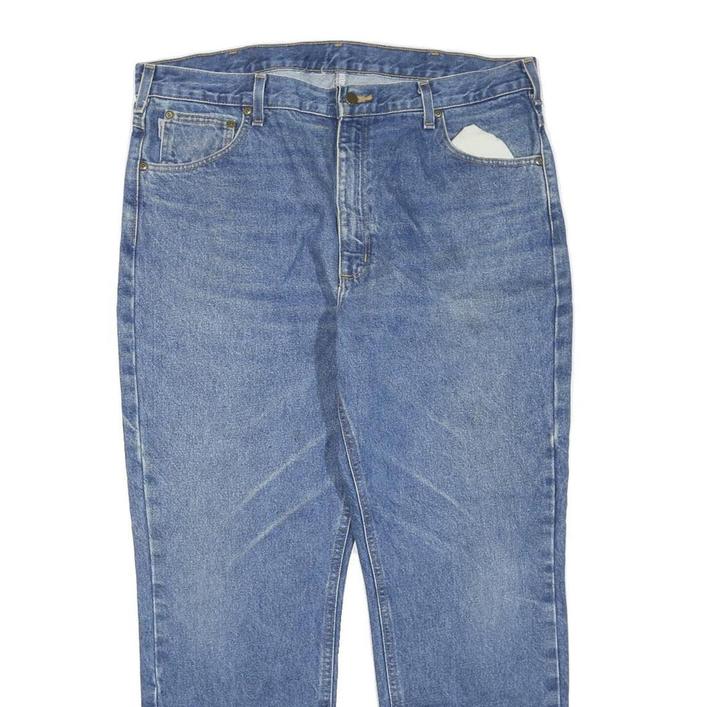 CARHARTT Mens Jeans Blue Regular Straight Denim Medium W40 L30 Classic Fit Zip