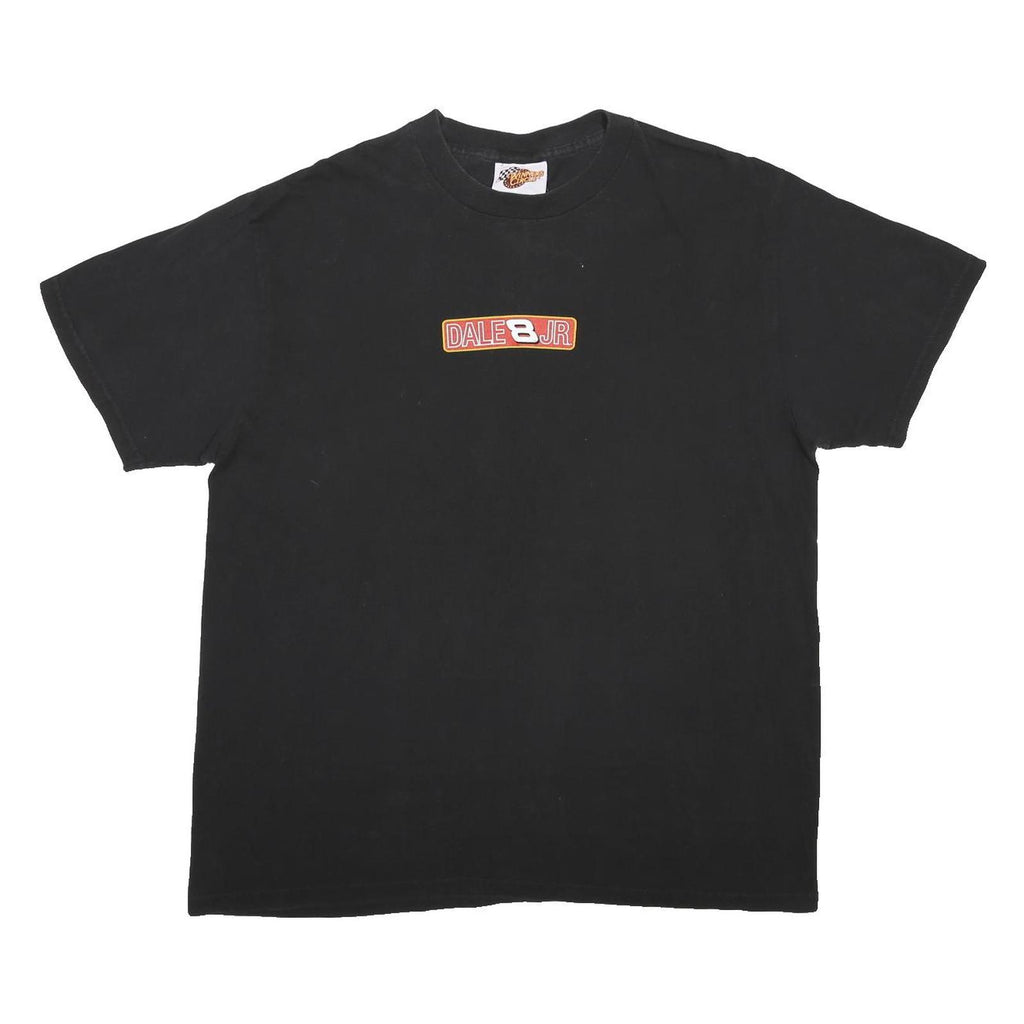 WINNER'S CIRCLE Mens Black Dale 8 Jr Graphic T-Shirt L Short Sleeve Crew Neck