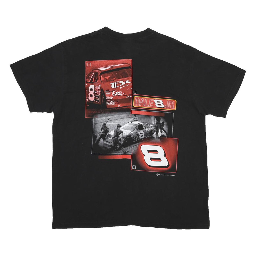 WINNER'S CIRCLE Mens Black Dale 8 Jr Graphic T-Shirt L Short Sleeve Crew Neck