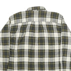 LL BEAN Mens Green & Grey Plaid Cotton Shirt L Button-Down Casual Long Sleeve
