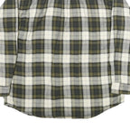 LL BEAN Mens Green & Grey Plaid Cotton Shirt L Button-Down Casual Long Sleeve