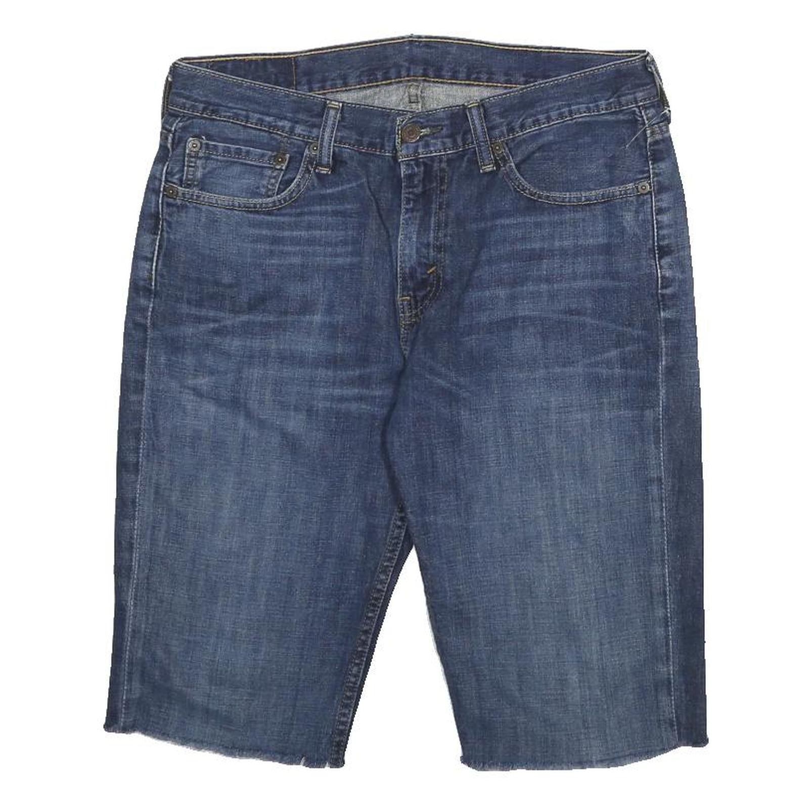 LEVI'S Mens Denim Blue Cotton Casual Shorts M W32 Cut-Off Raw Edge