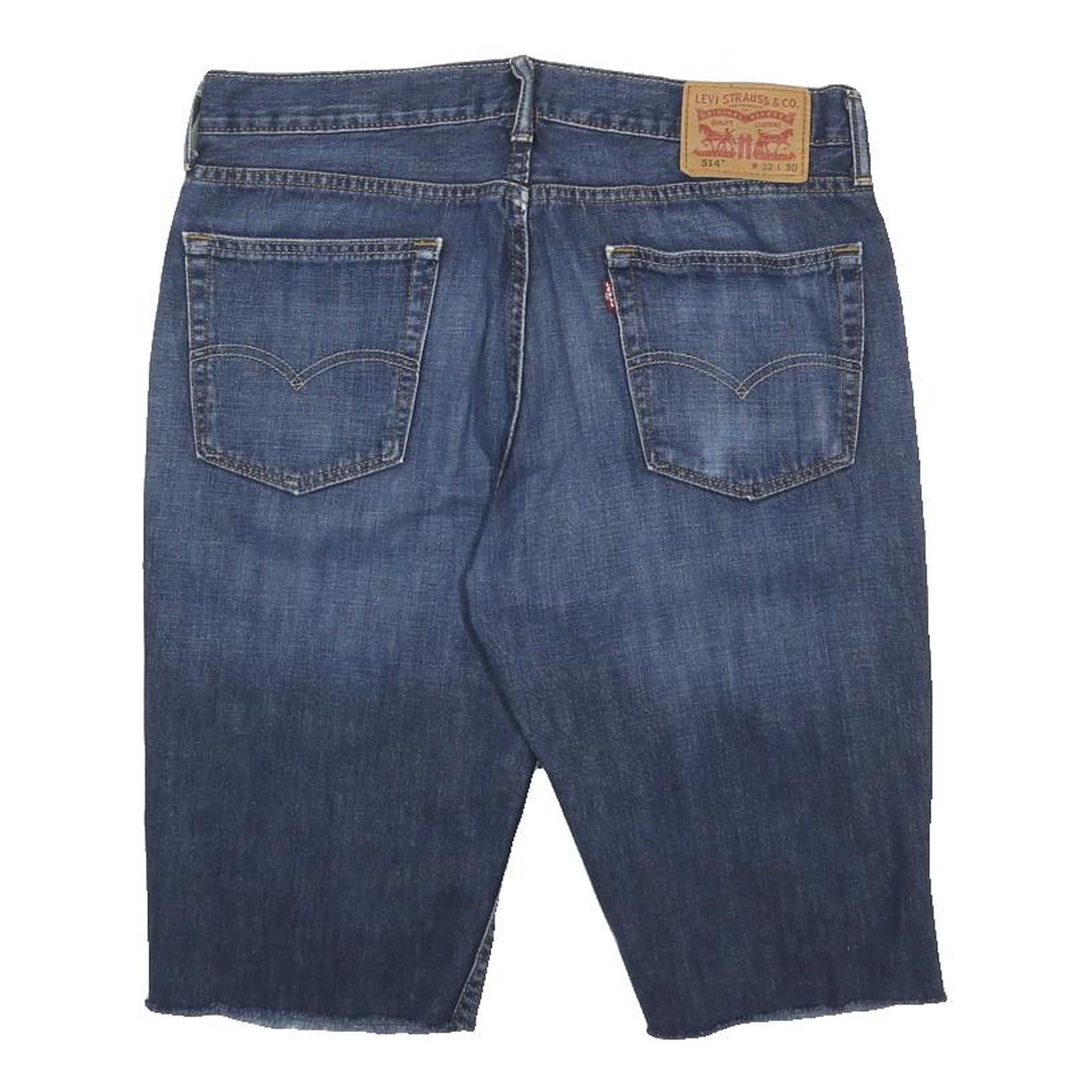LEVI'S Mens Denim Blue Cotton Casual Shorts M W32 Cut-Off Raw Edge
