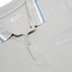 LOTTO Mens Beige Polo Shirt L Cotton Basic Short Sleeve Striped Collar