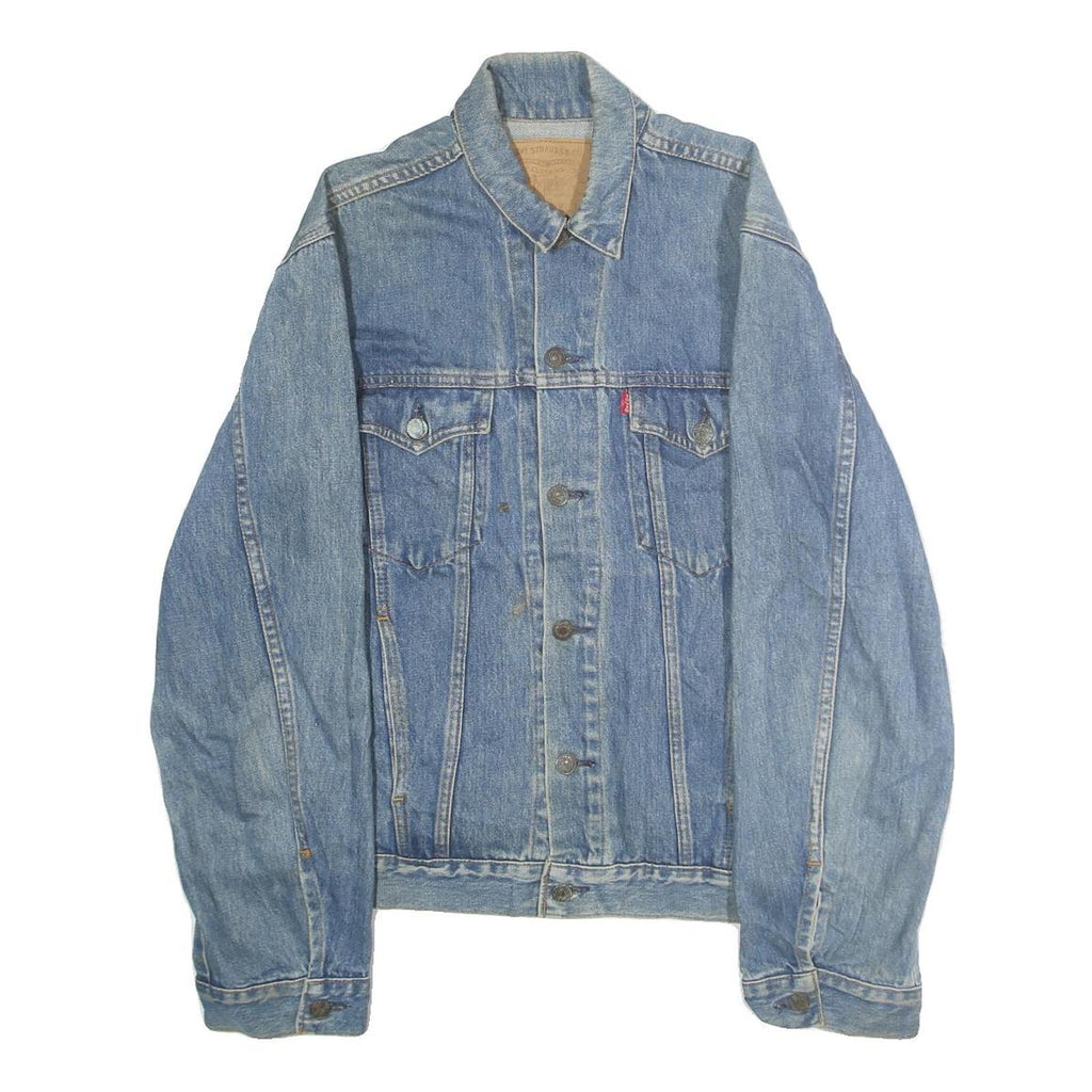 LEVI'S Mens Blue Denim Jacket M Cotton Plain Button Classic Fit