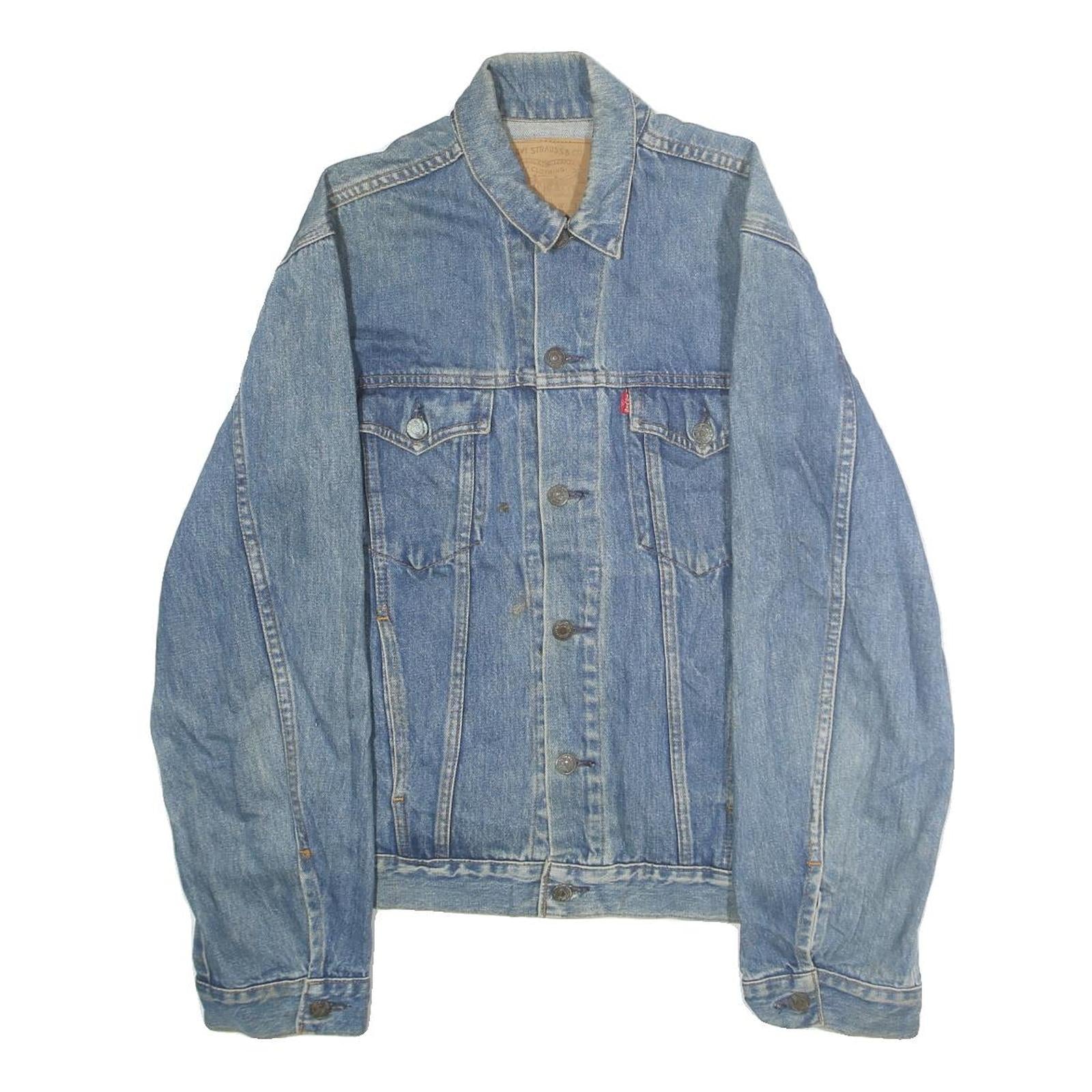 LEVI'S Mens Blue Denim Jacket M Cotton Plain Button Classic Fit